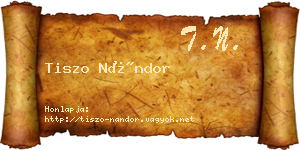Tiszo Nándor névjegykártya